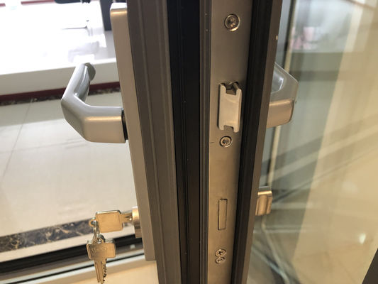 Anodized White Aluminium Bifold Doors , Two Side Open Door Hollow Glazed