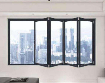 Tempered Glass Aluminum Folding Windows , Horizontal Bifold Windows