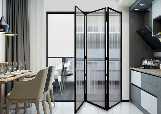 1.5-2.0mm Narrow Edge Aluminum Folding Windows Two Track Clear Tempered Glazed