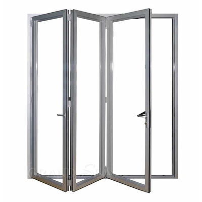 1.5-2.0mm Narrow Edge Aluminum Folding Windows Two Track Clear Tempered Glazed