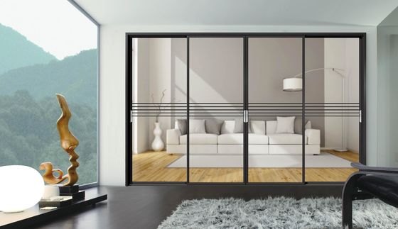 1.5-2.0mm Narrow Edge Aluminum Folding Windows Two Track Clear Tempered Glazed