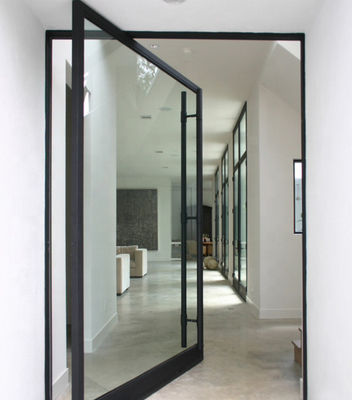 puertas de tiras de acrílico de cristal bajas de la puerta E de 1.5m m - de 2.0m m Matt Black Aluminum Pivot Front