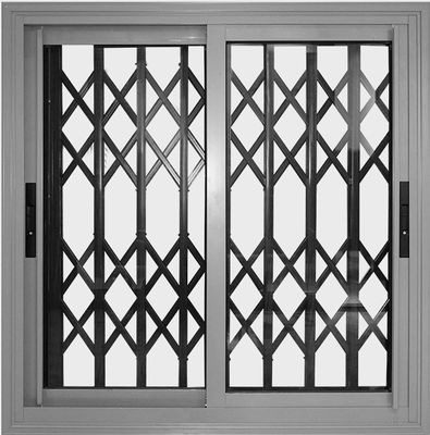 bisagra negra de 1.0m m - de 2.0m m Grey Aluminium Sliding Windows Fixed con la manija
