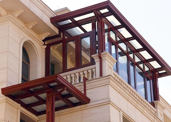 balcón de aluminio KLUK de la casa del sitio del vidrio del invernadero del diseño del solario de 1.5m m ISO